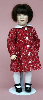Click to enlarge image  - 11 1/2 inch  Pi Biedy Head Mold - 1040's School Dress