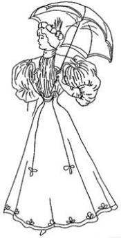 Click to enlarge image 1895 Gored Skirt, Bodice with puffed sleeves - Pattern 22