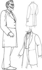 Click to enlarge image 1850's Frock Coat with Trowsers, Shirt and Vest - Pattern 38